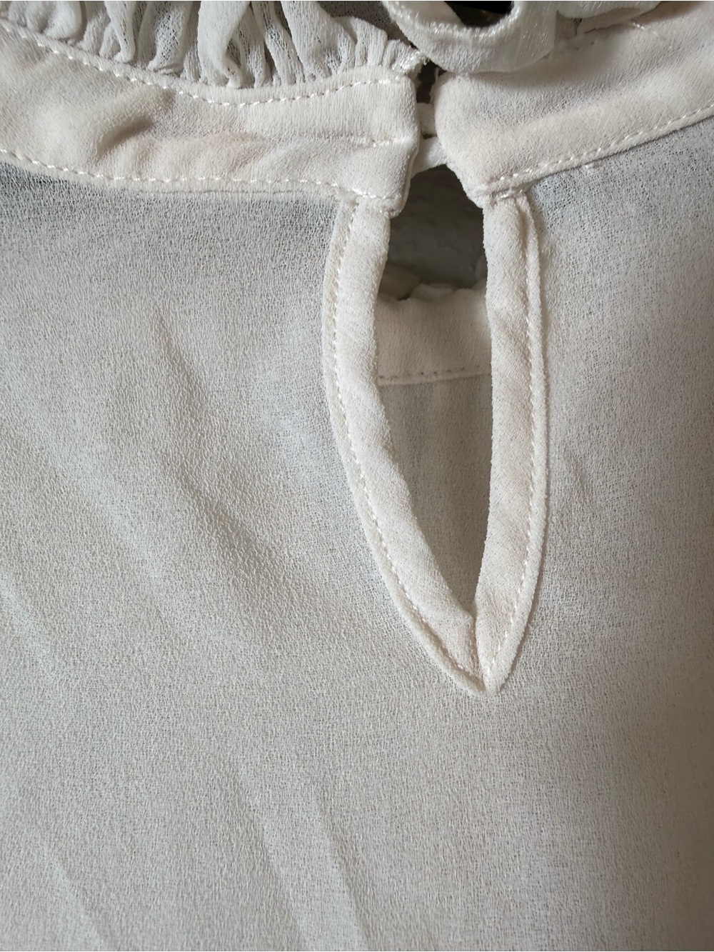 See by Chloé Ruffle High Neck Bell Sleeve Babydoll Blouse Ivory/milk Size 40 - Picture 8 of 12